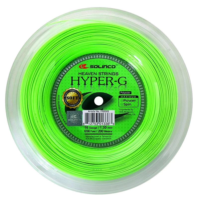 Solinco Tennissaite Hyper G SOFT (Haltbarkeit+Touch) Grün 200m Rolle 3 Solinco Tennissaite Hyper G SOFT (Haltbarkeit+Touch) Grün 200m Rolle
