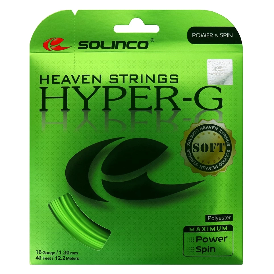 Solinco Tennissaite Hyper G SOFT (Haltbarkeit+Touch) Grün 12m Set 3 Solinco Tennissaite Hyper G SOFT (Haltbarkeit+Touch) Grün 12m Set