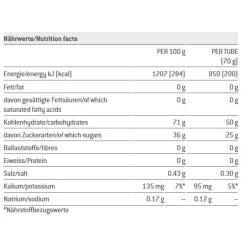 Sponser Energy Liquid Pure (hochwertige Kohlenhydrat-Formulierung) 20x70g Box -Sportausrüstung Sponser Liquid Pure Werte 541x541 1