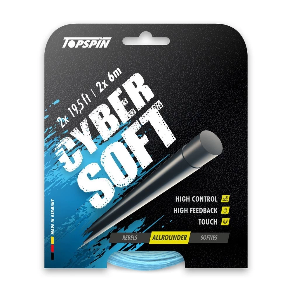 Topspin Tennissaite Cyber Soft (Haltbarkeit+Kontrolle) Hellblau 12m Set 3 Topspin Tennissaite Cyber Soft (Haltbarkeit+Kontrolle) Hellblau 12m Set