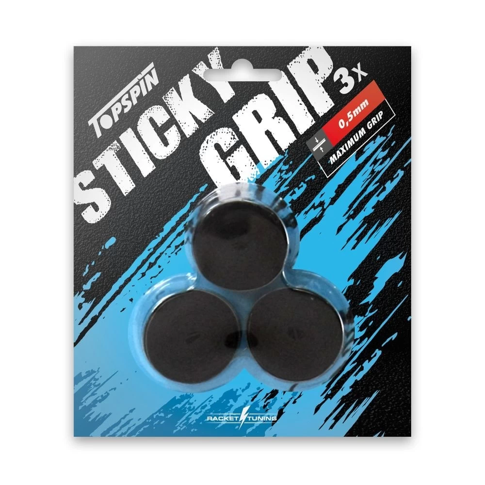 Topspin Overgrip Sticky Grip 0,5mm Schwarz 3er 3 Topspin Overgrip Sticky Grip 0,5mm Schwarz 3er