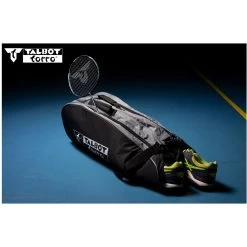 Talbot Torro Racketbag (Schlägertasche, 2 Hauptfächer, Rucksackfunktion) Schwarz/grau -Sportausrüstung Talbot Torro Racketbag Schlaegertasche schwarz 65071 1200x1200 1