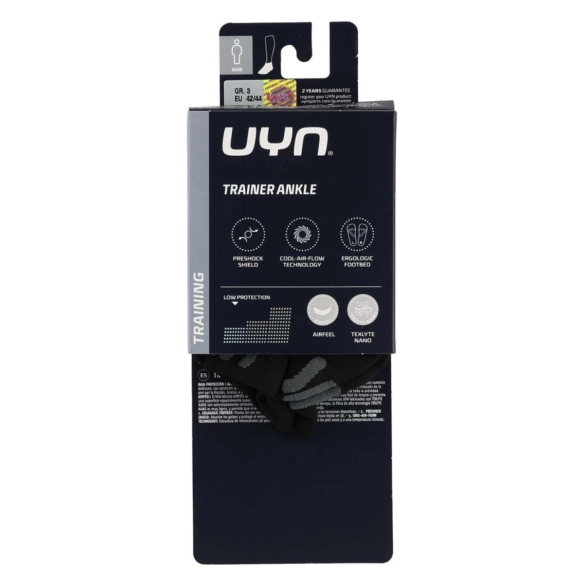 UYN Laufsocke Trainer Ankle Schwarz Herren - 1 Paar 4 UYN Laufsocke Trainer Ankle Schwarz Herren - 1 Paar – Bild 2