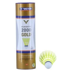 Victor Badmintonbälle Shuttle 2000 Nylon Gelb Dose 6er