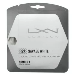 Besaitung Mit Tennissaite Luxilon Savage 1.27 (Haltbarkeit+Spin) Weiss