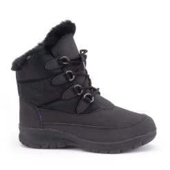Warmbat Winterschuhe Abbott - Leder, Schafffell Innenfutter, Wasserabweisend - Schwarz Damen