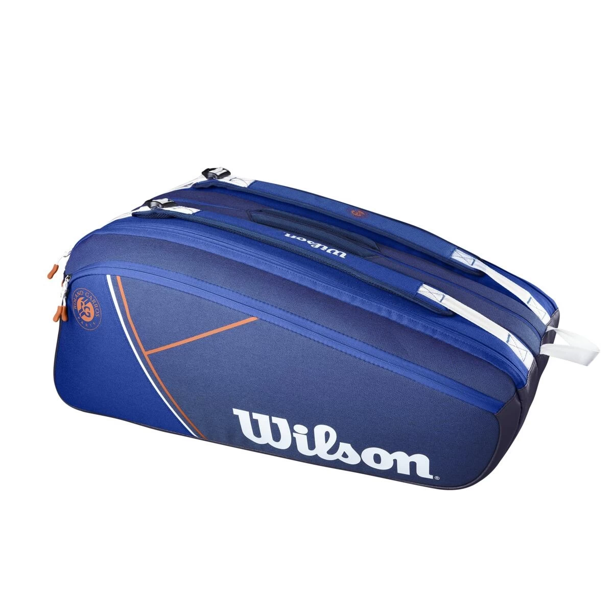 Wilson Tennis-Racketbag Super Tour Roland Garros (Schlägertasche, 3 Hauptfächer) Navyblau 15er 3 Wilson Tennis-Racketbag Super Tour Roland Garros (Schlägertasche, 3 Hauptfächer) Navyblau 15er
