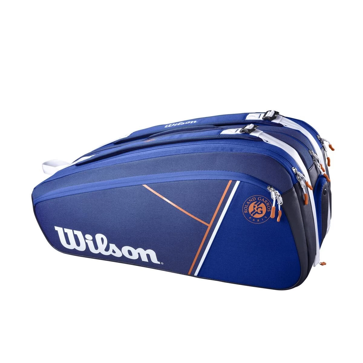 Wilson Tennis-Racketbag Super Tour Roland Garros (Schlägertasche, 3 Hauptfächer) Navyblau 15er 4 Wilson Tennis-Racketbag Super Tour Roland Garros (Schlägertasche, 3 Hauptfächer) Navyblau 15er – Bild 2