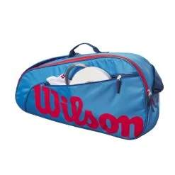 Wilson Tennis-Racketbag Kinder/Junior (Schlägertasche, 1 Hauptfach) 2023 Blau 3er -Sportausrüstung Wilson WR8023902 3PK Tasche203 1200x1200 1