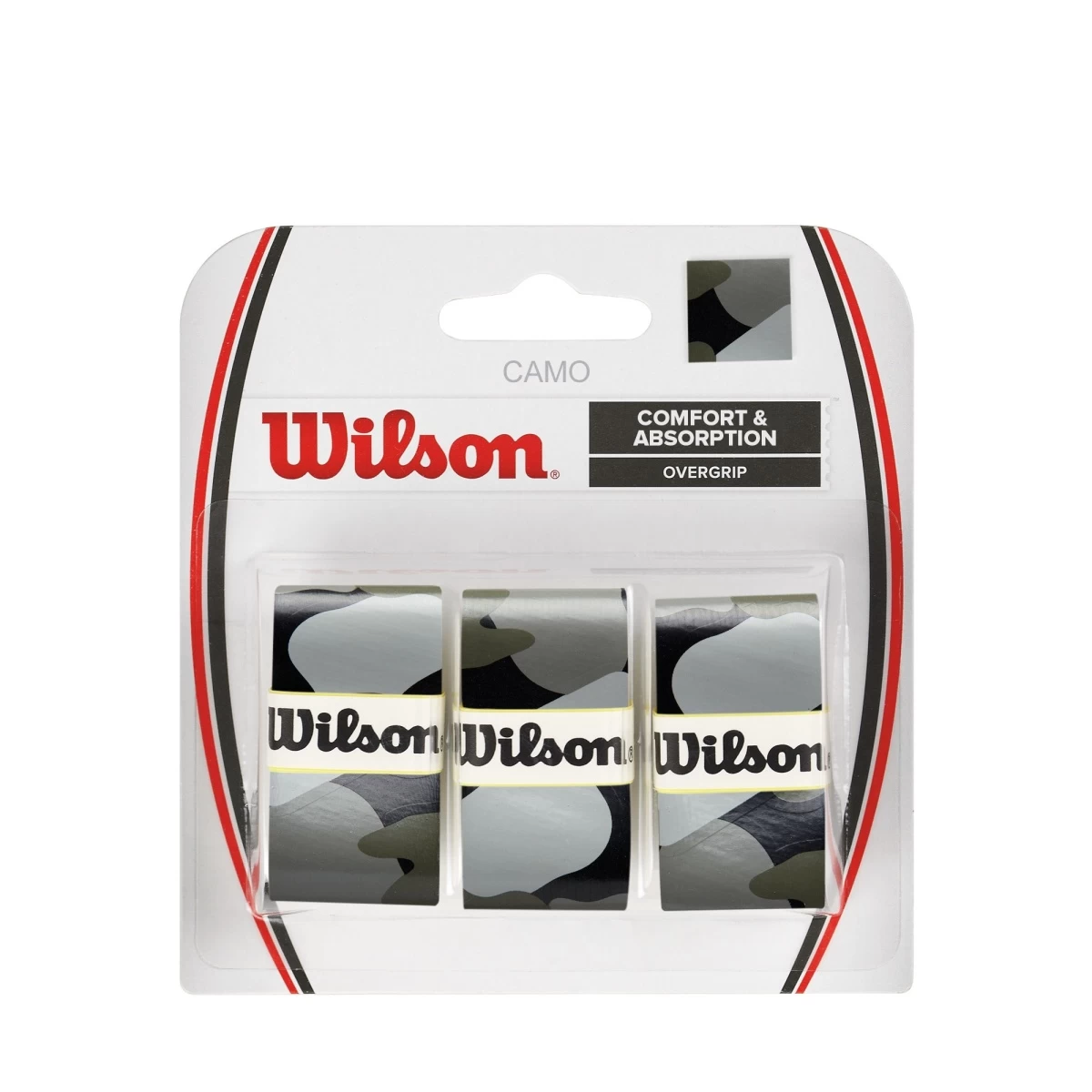 Wilson Overgrip Camo 0.6mm Anthrazit 3er 3 Wilson Overgrip Camo 0.6mm Anthrazit 3er