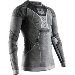 X-Bionic Funktions-Langarmshirt Rundhals Apani 4.0 Merino Unterwäsche Schwarz/grau/weiss Herren