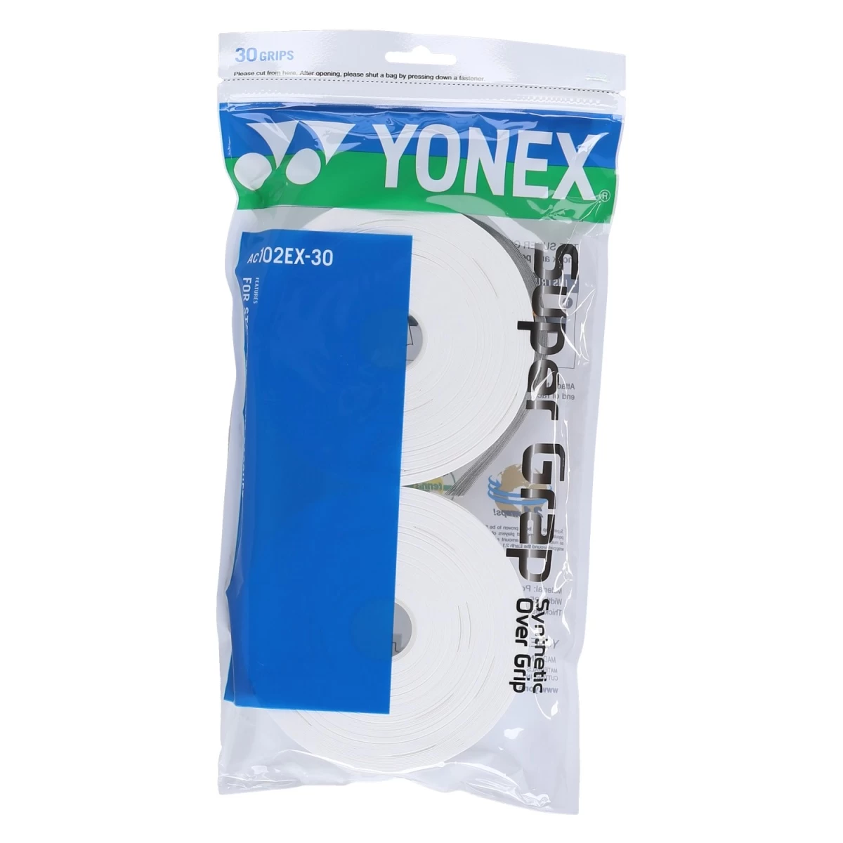 Yonex Overgrip Super Grap 0.6mm (Komfort/glatt/leicht Haftend) Weiss 30er Clip-Beutel 3 Yonex Overgrip Super Grap 0.6mm (Komfort/glatt/leicht Haftend) Weiss 30er Clip-Beutel