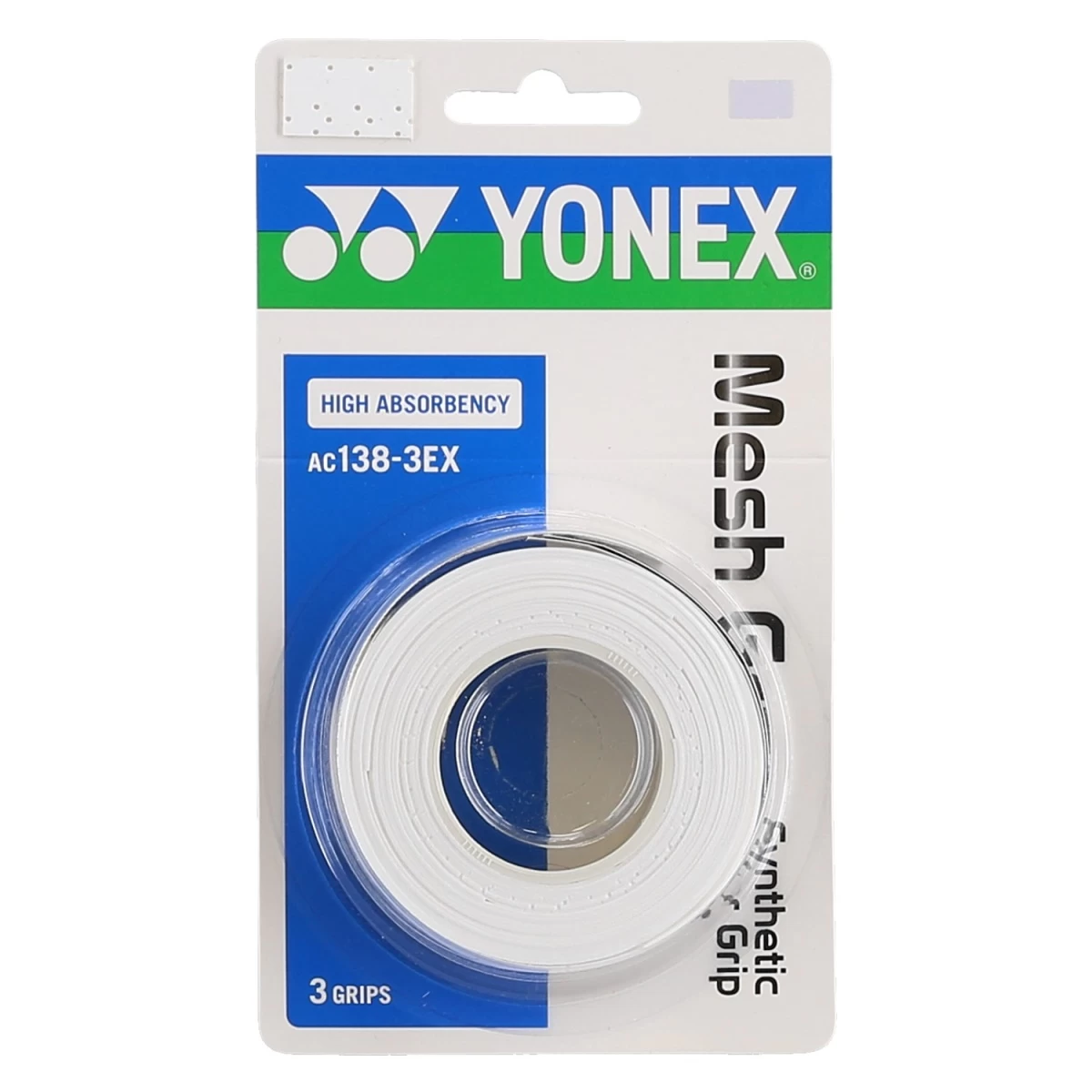 Yonex Overgrip Mesh Grap 0.65mm Weiss 3er 3 Yonex Overgrip Mesh Grap 0.65mm Weiss 3er