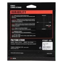 Yonex Tennissaite Poly Tour Strike (Haltbarkeit+Kontrolle) Schwarz 12m Set -Sportausrüstung YONEX NT125PSTS BK 2 1200x1200 1