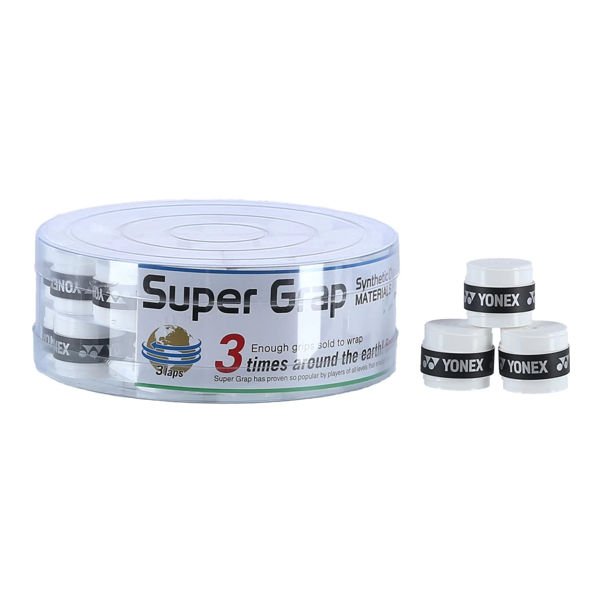 Yonex Overgrip Super Grap 0.6mm (Komfort/glatt/leicht Haftend) Weiss 36er Box 3 Yonex Overgrip Super Grap 0.6mm (Komfort/glatt/leicht Haftend) Weiss 36er Box