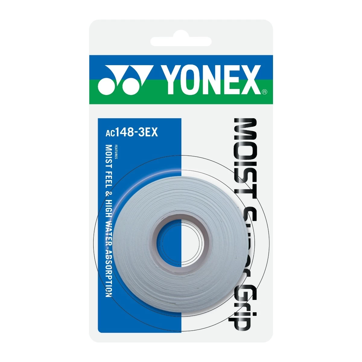 Yonex Overgrip Moist Super Grip 0.65mm Weiss 3er 3 Yonex Overgrip Moist Super Grip 0.65mm Weiss 3er