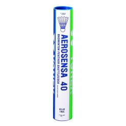 Yonex Badmintonbälle Aerosensa 40 Premium-Gänsefeder Weiss Dose 12er