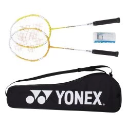 Yonex Federball Schläger-Set GR505 (2 Schläger, 3 Bälle, 1 Tasche) - Besaitet -