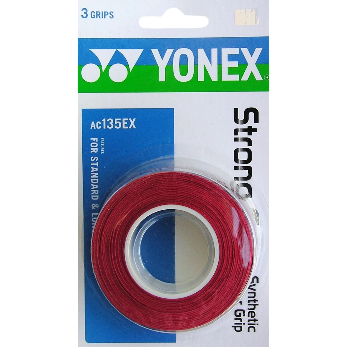 Yonex Overgrip Strong 0.6mm Rot 3er 3 Yonex Overgrip Strong 0.6mm Rot 3er