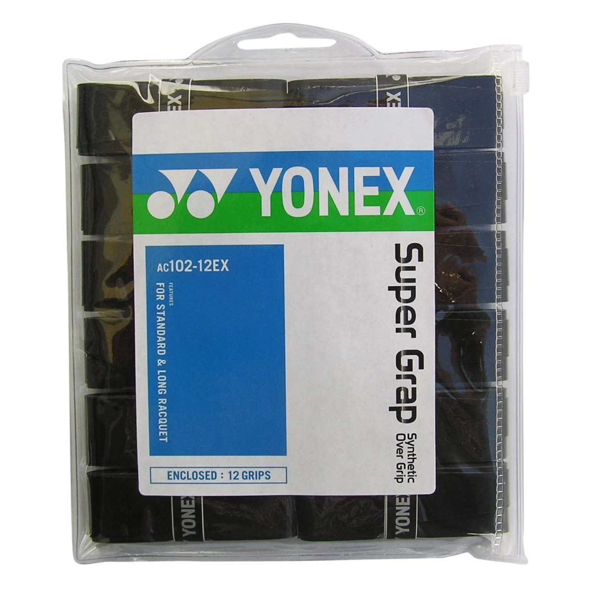 Yonex Overgrip Super Grap 0.6mm (Komfort/glatt/leicht Haftend) Schwarz 12er Clip-Beutel 3 Yonex Overgrip Super Grap 0.6mm (Komfort/glatt/leicht Haftend) Schwarz 12er Clip-Beutel
