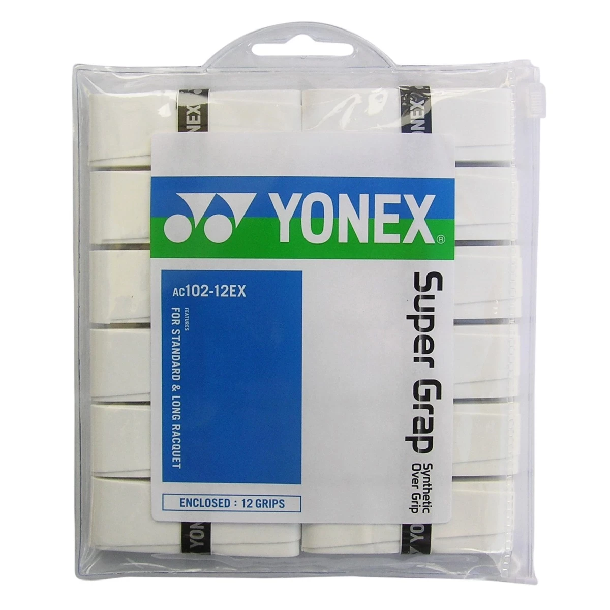 Yonex Overgrip Super Grap 0.6mm (Komfort/glatt/leicht Haftend) Weiss 12er Clip-Beutel 3 Yonex Overgrip Super Grap 0.6mm (Komfort/glatt/leicht Haftend) Weiss 12er Clip-Beutel