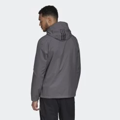 ADIDAS PERFORMANCE Adidas Regenjacke BSC 3S RAIN.RDY Grau Herren -Sportausrüstung adidas GE5867 BSC 3S Rain Jacke 3 1200x1200 1