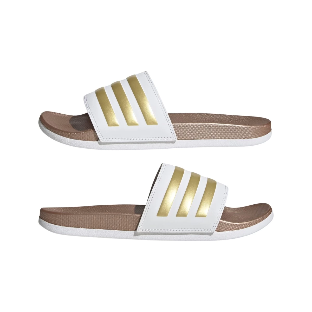 ADIDAS PERFORMANCE Adidas Badeschuhe Adilette Comfort Weiss/gold Damen 4 ADIDAS PERFORMANCE Adidas Badeschuhe Adilette Comfort Weiss/gold Damen – Bild 2